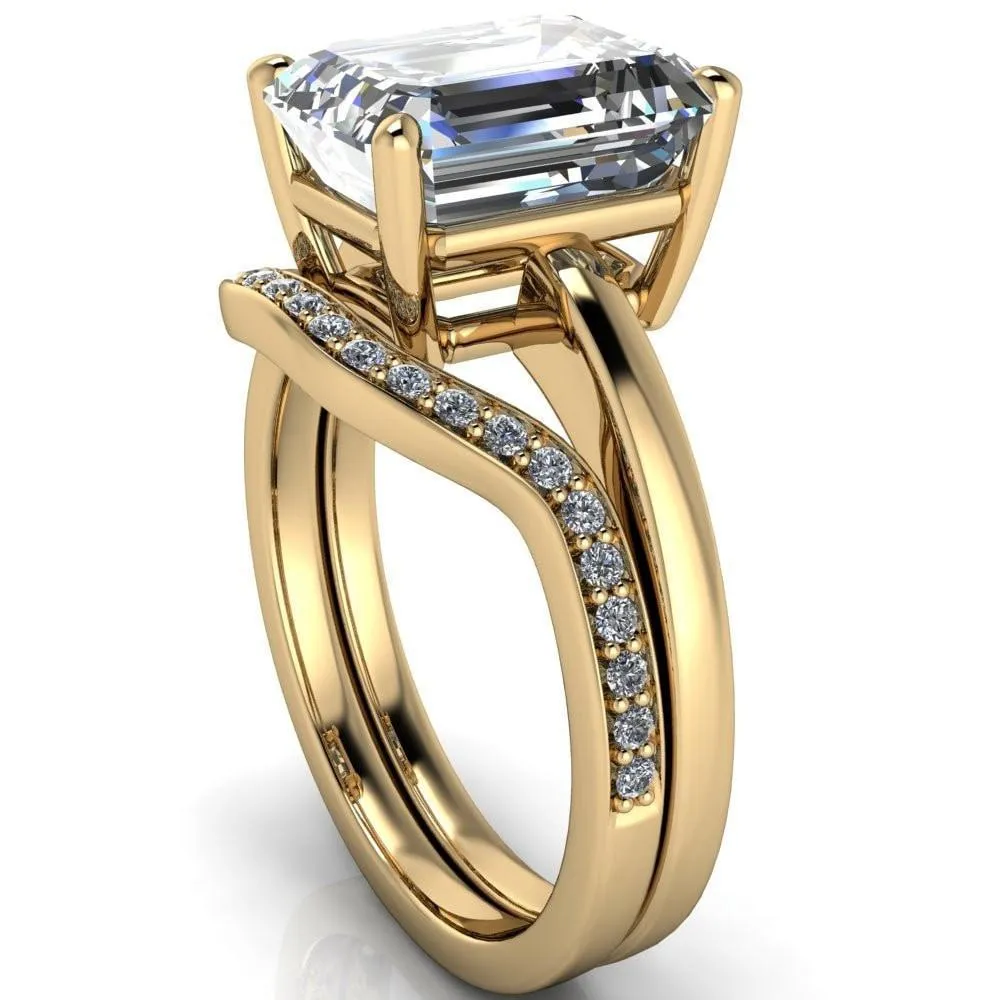 Keegan Emerald Center Stone 4 Prong Engagement Ring