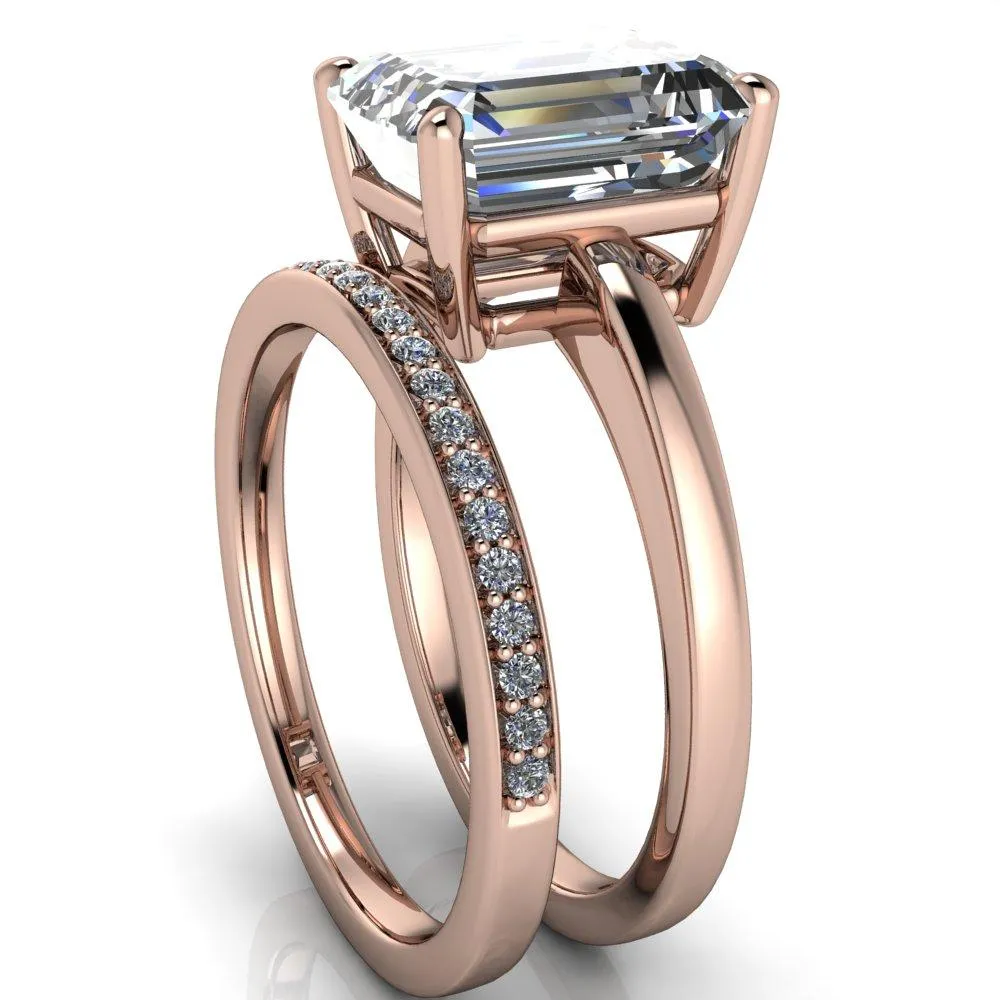 Keegan Emerald Center Stone 4 Prong Engagement Ring