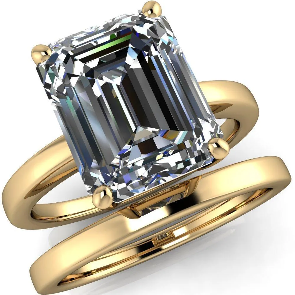 Keegan Emerald Center Stone 4 Prong Engagement Ring