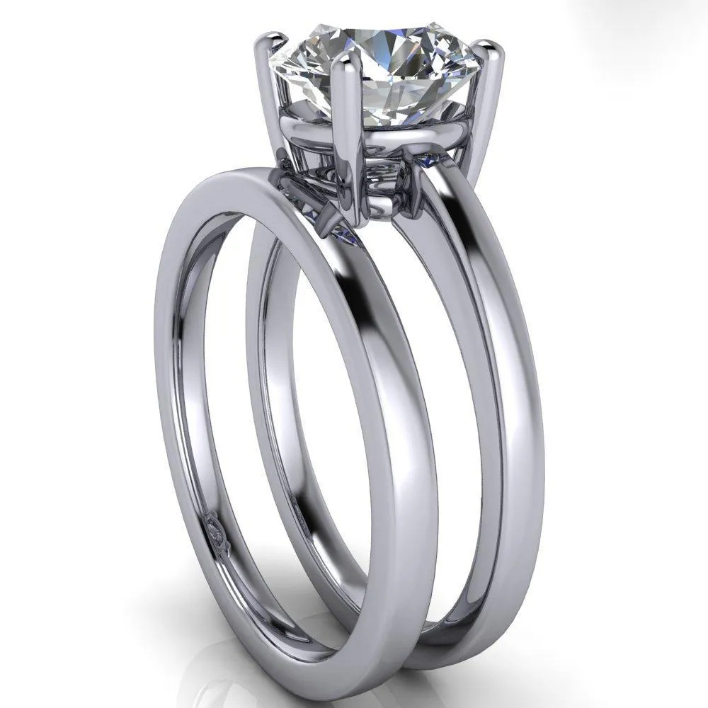 Keegan Round Center Stone 4 Prong Engagement Ring