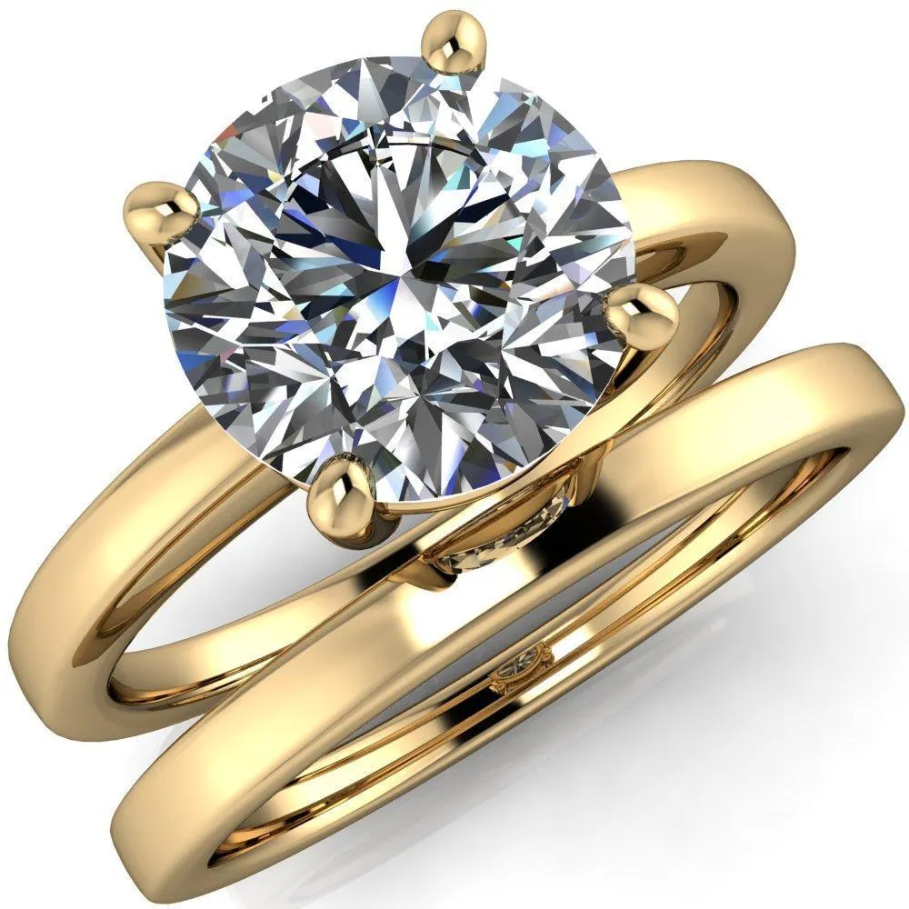 Keegan Round Center Stone 4 Prong Engagement Ring