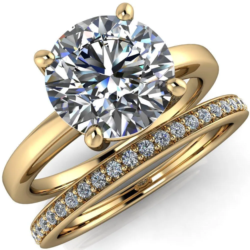 Keegan Round Center Stone 4 Prong Engagement Ring