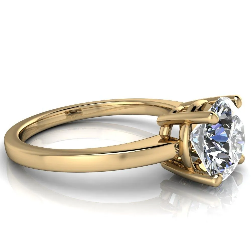 Keegan Round Center Stone 4 Prong Engagement Ring