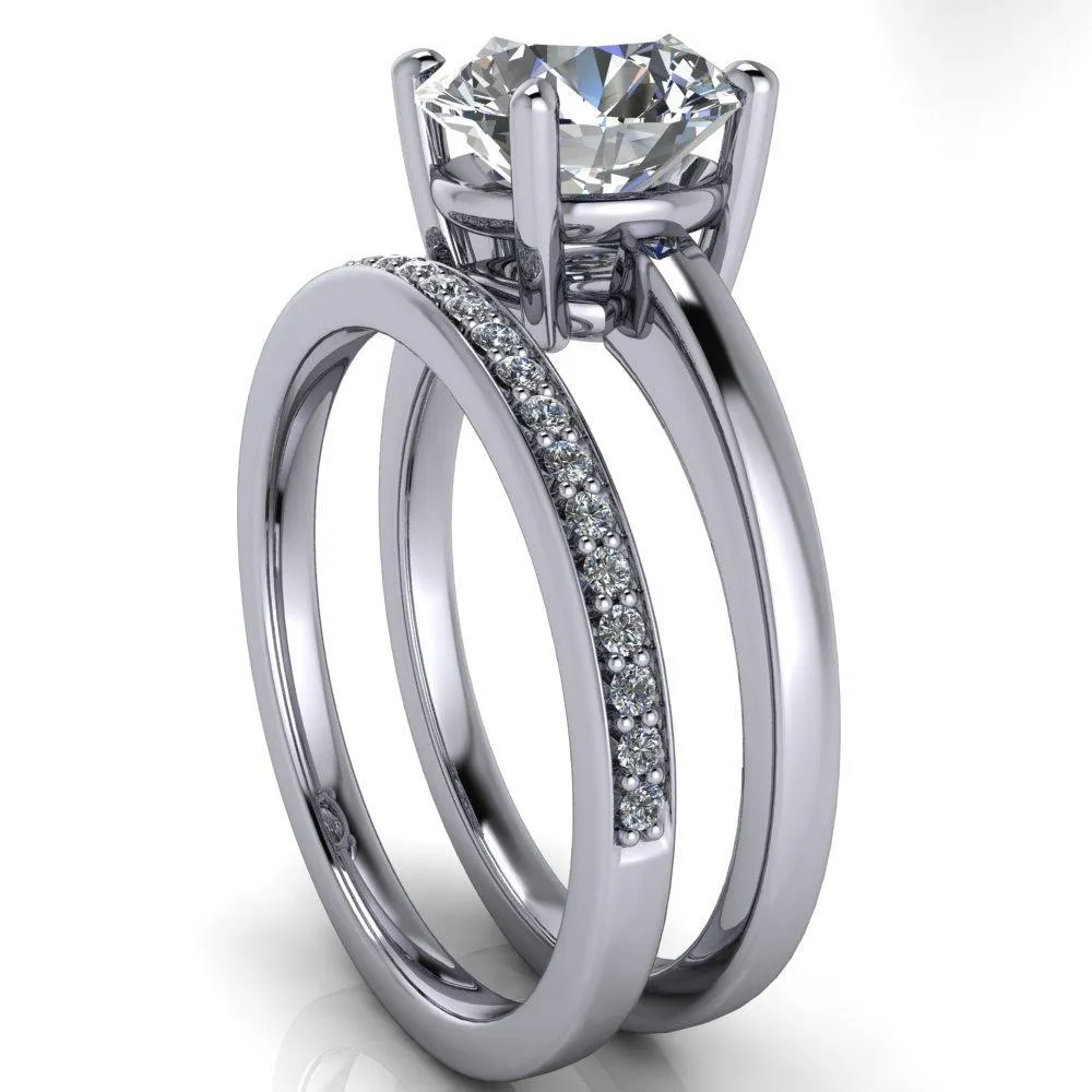 Keegan Round Center Stone 4 Prong Engagement Ring