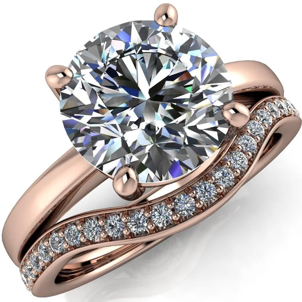 Keegan Round Center Stone 4 Prong Engagement Ring