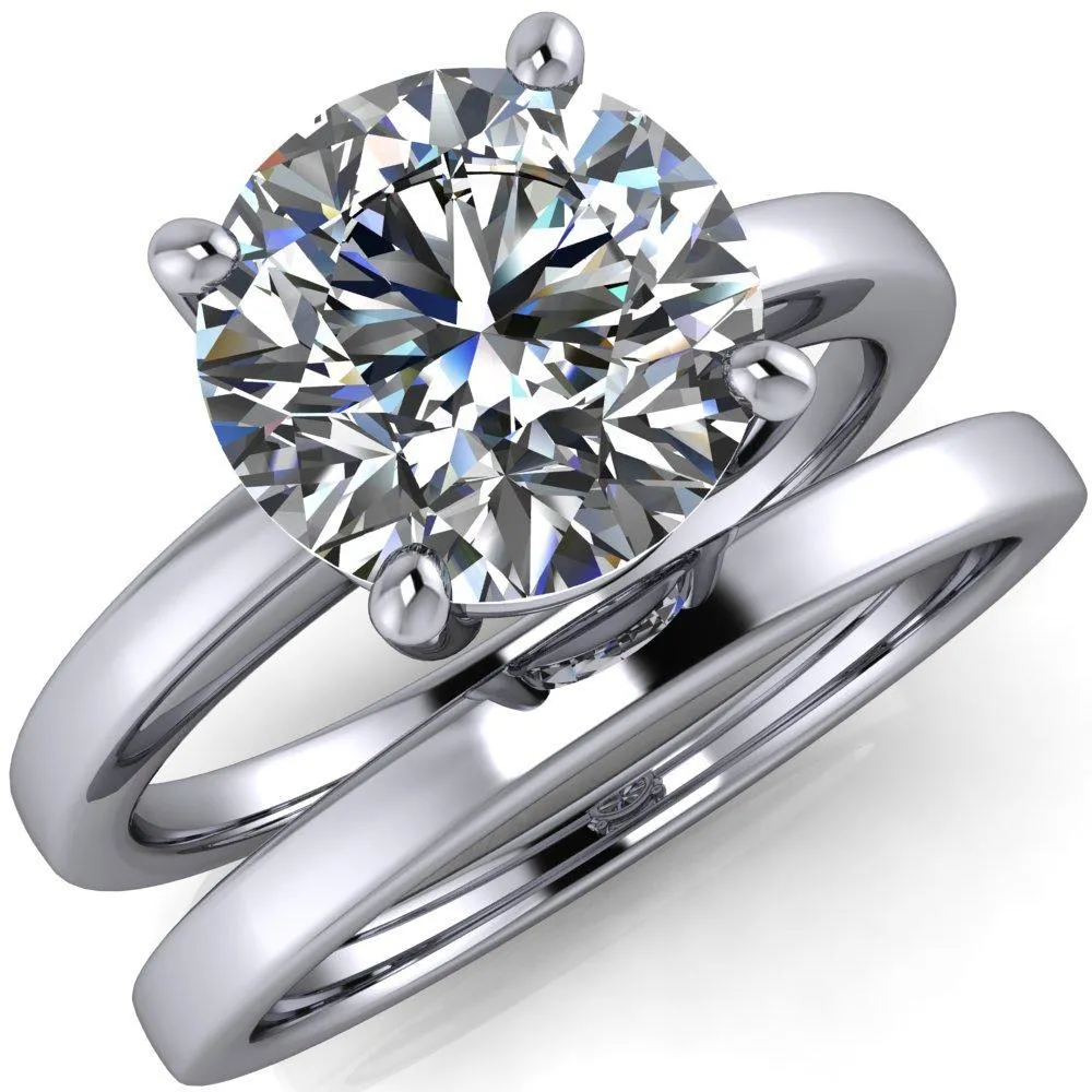 Keegan Round Center Stone 4 Prong Engagement Ring