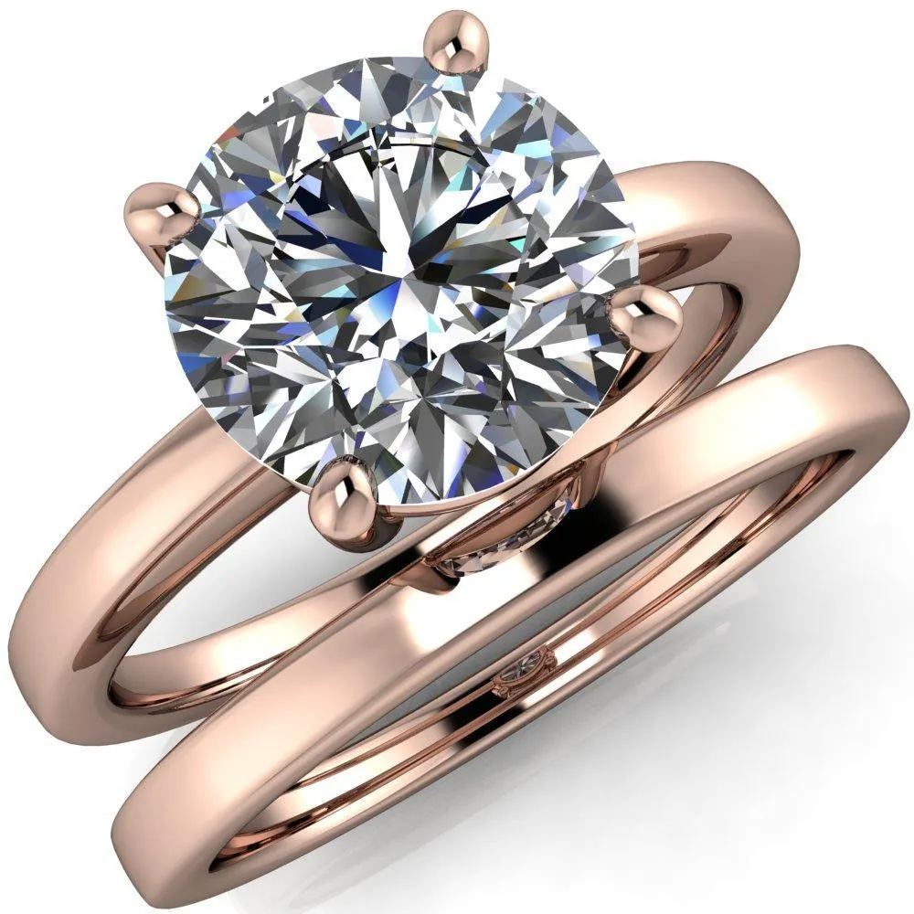 Keegan Round Center Stone 4 Prong Engagement Ring