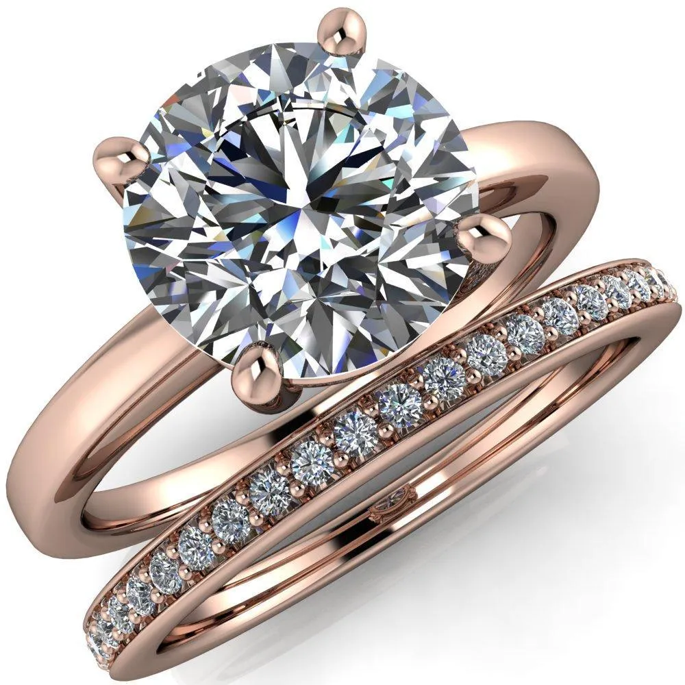 Keegan Round Center Stone 4 Prong Engagement Ring