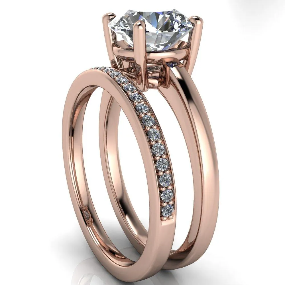 Keegan Round Center Stone 4 Prong Engagement Ring