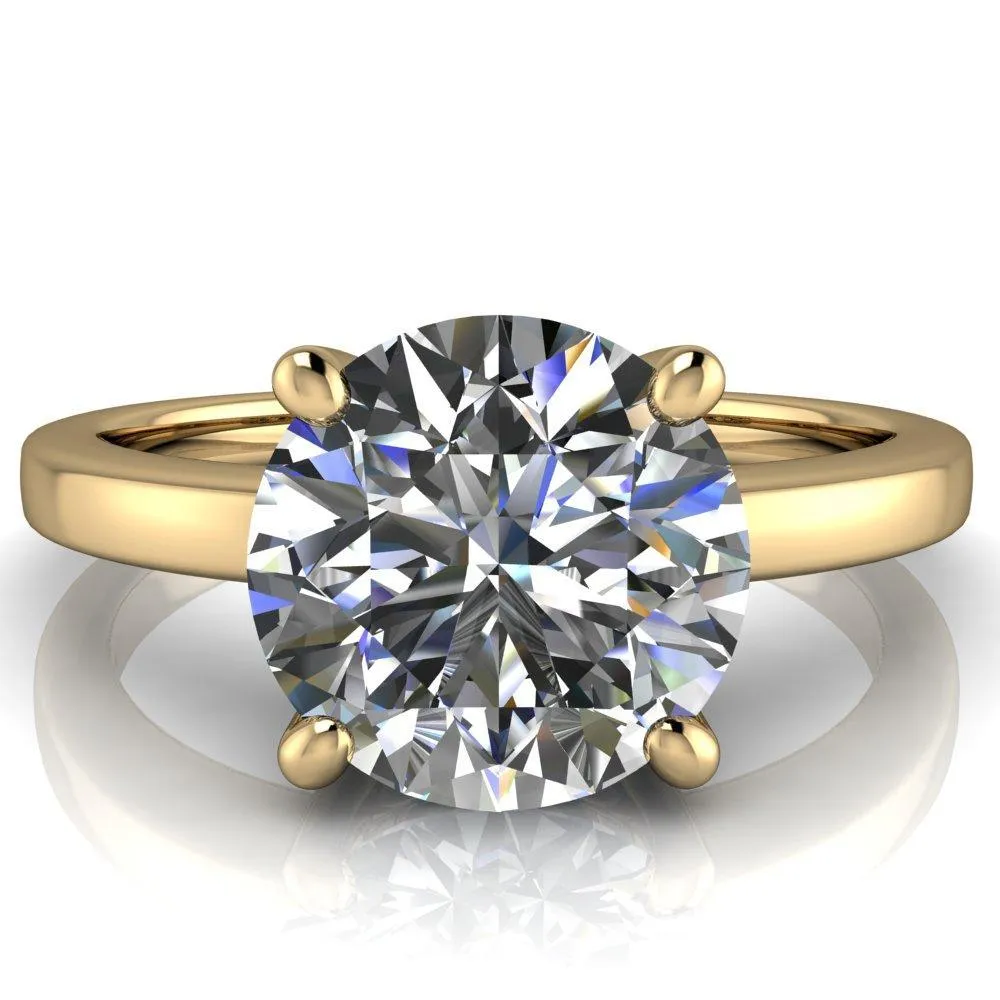 Keegan Round Center Stone 4 Prong Engagement Ring