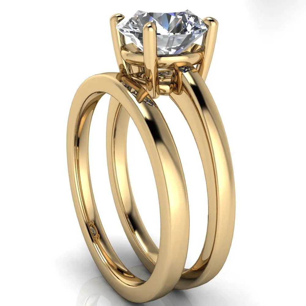 Keegan Round Center Stone 4 Prong Engagement Ring