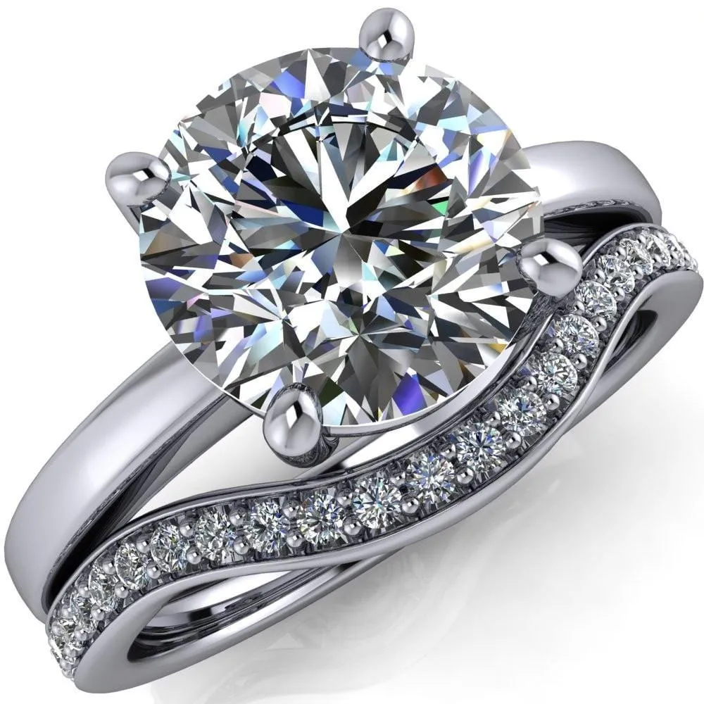 Keegan Round Center Stone 4 Prong Engagement Ring