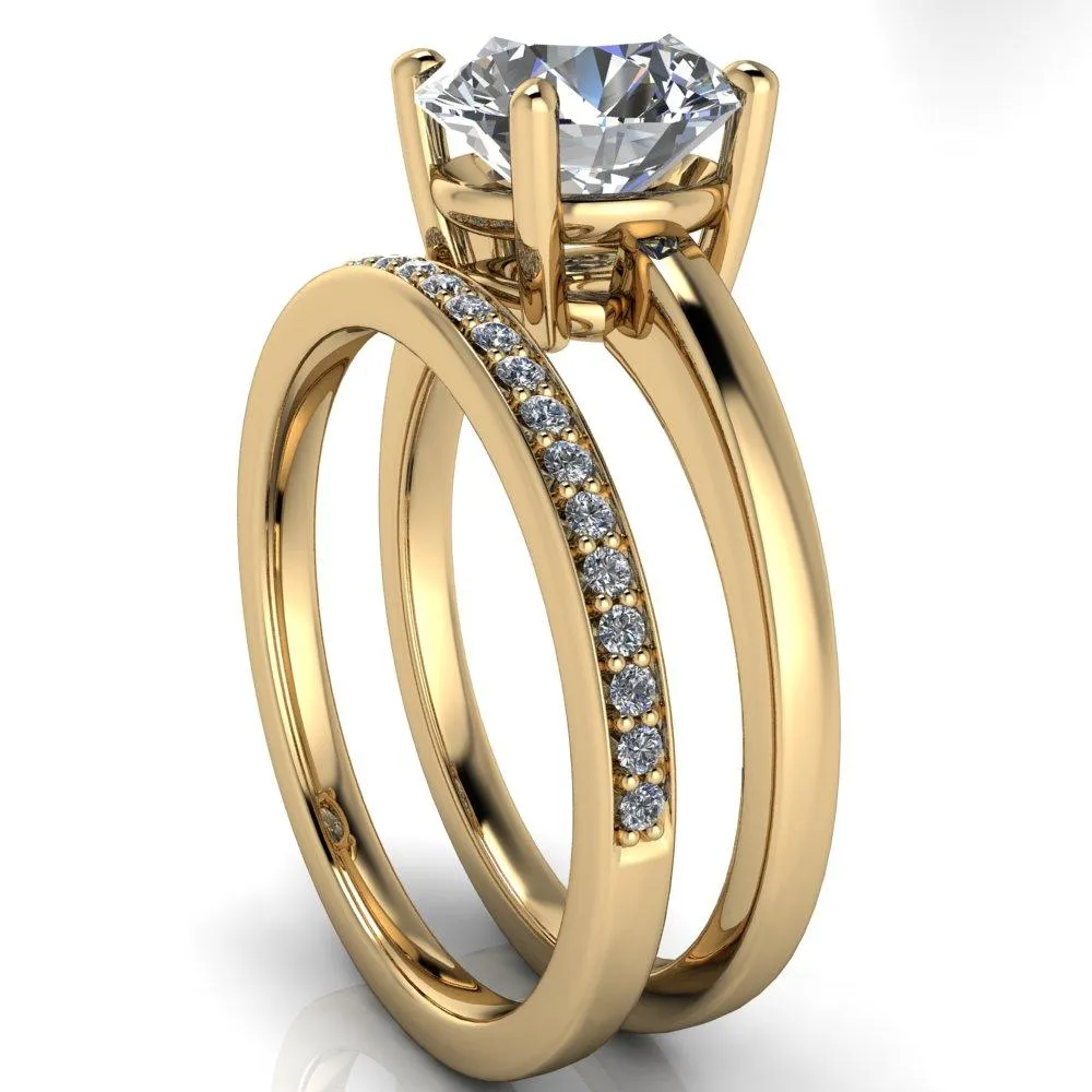 Keegan Round Center Stone 4 Prong Engagement Ring