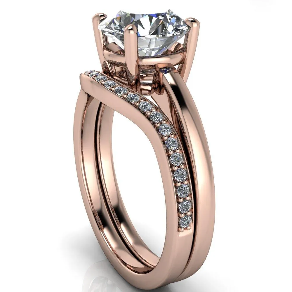 Keegan Round Center Stone 4 Prong Engagement Ring