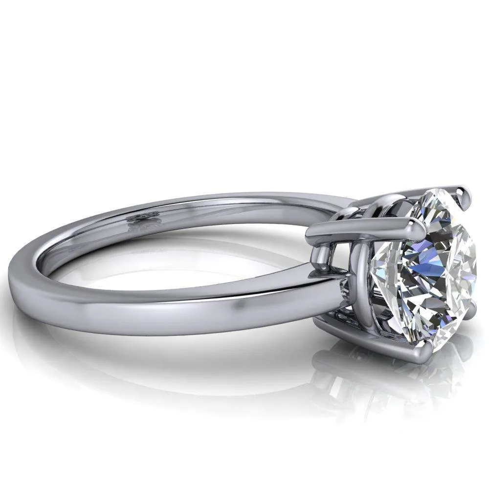 Keegan Round Center Stone 4 Prong Engagement Ring