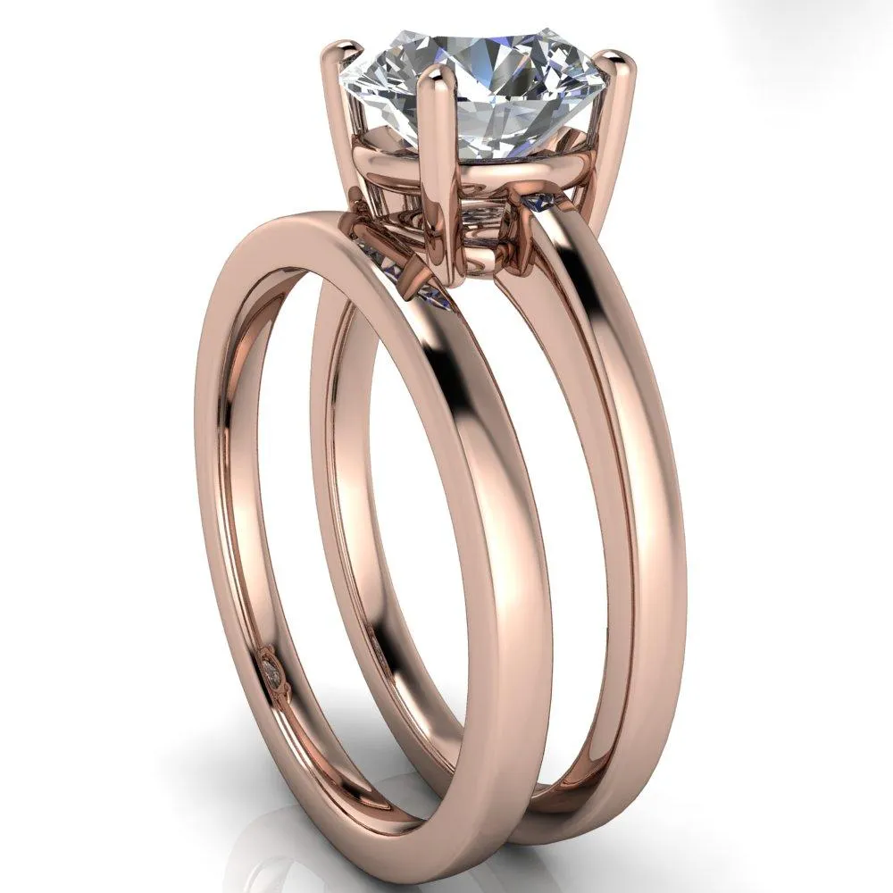 Keegan Round Center Stone 4 Prong Engagement Ring