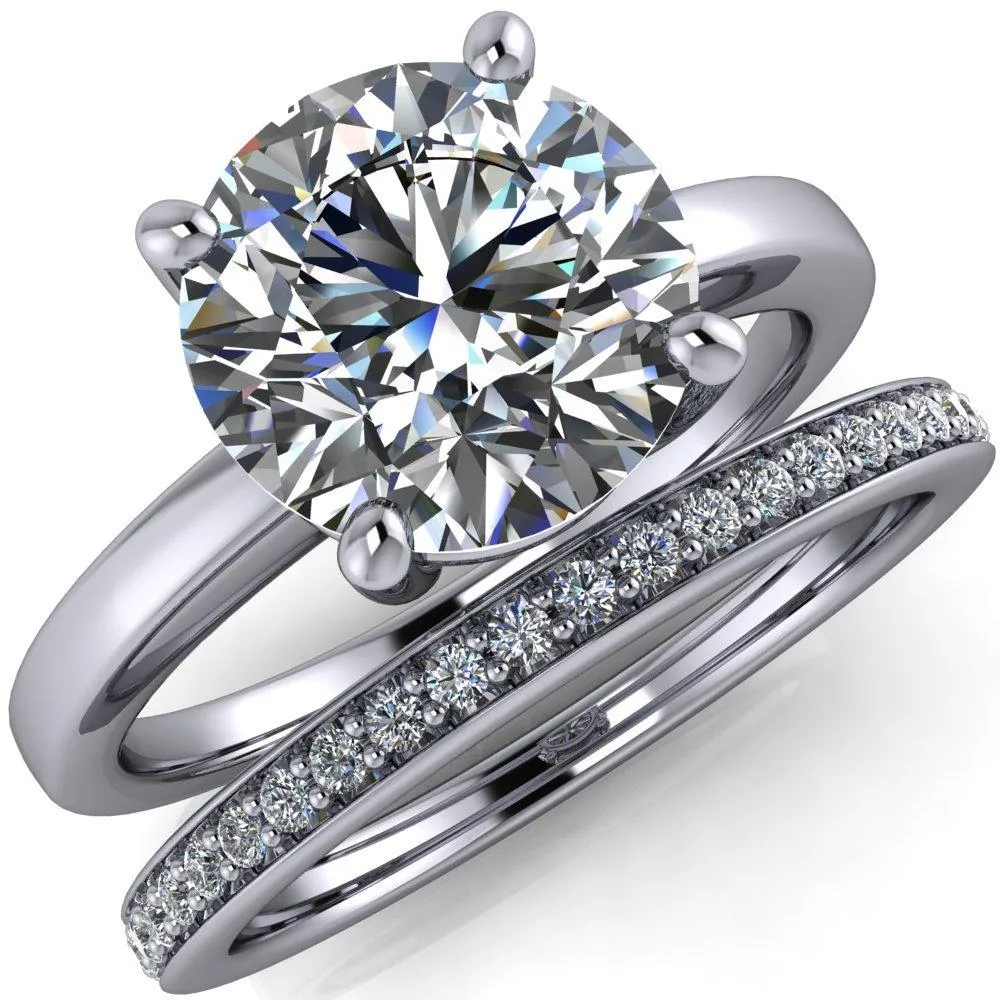 Keegan Round Center Stone 4 Prong Engagement Ring