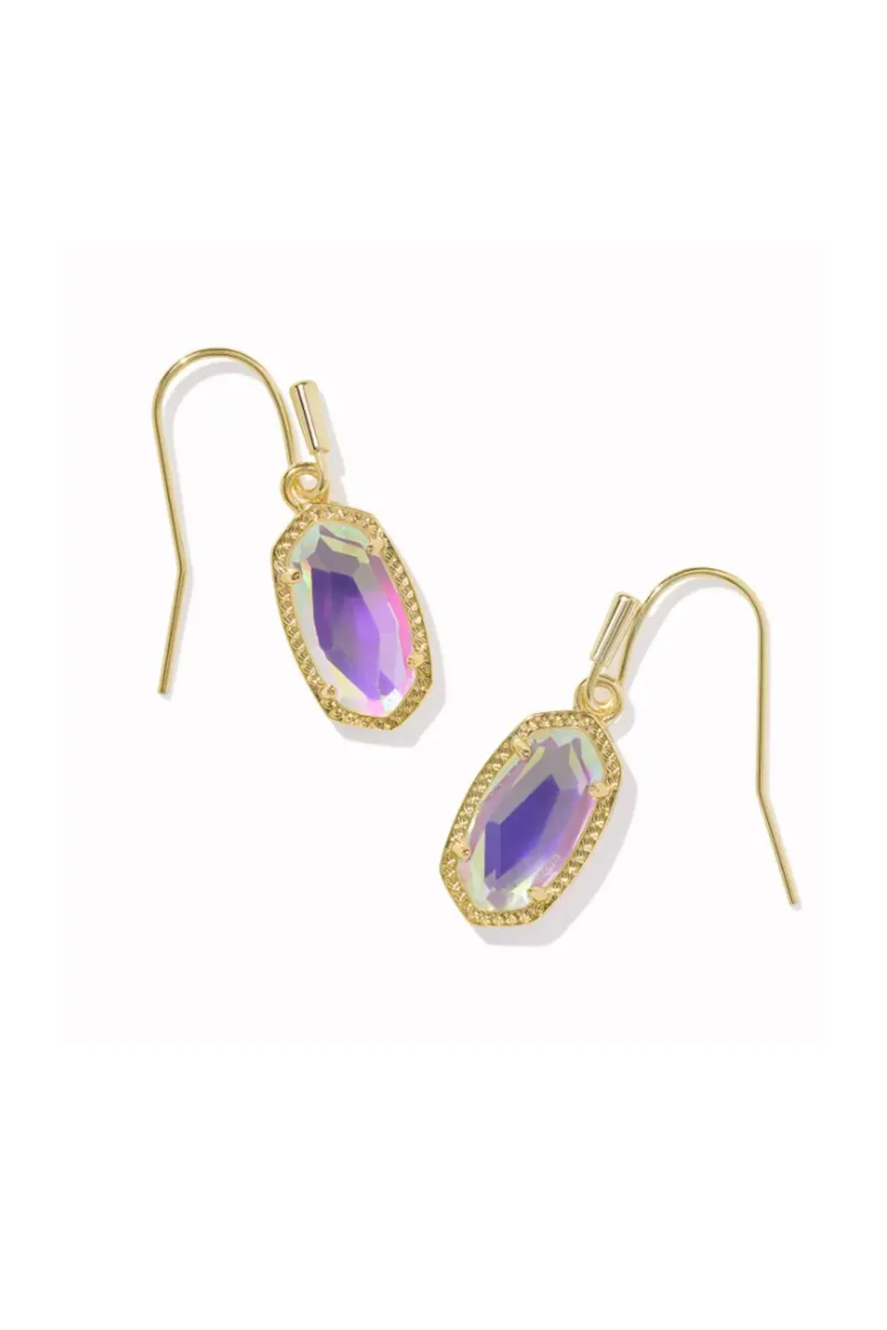 Kendra Scott Lee Gold Drop Earrings in Dichroic Glass | 4217704121