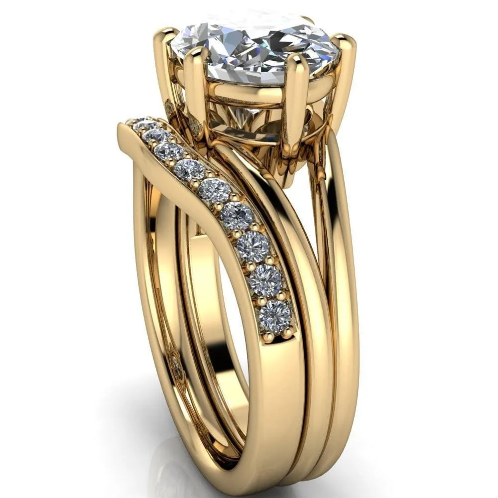 Knox Oval Center Stone 6 Prong Shank Split Engagement Ring