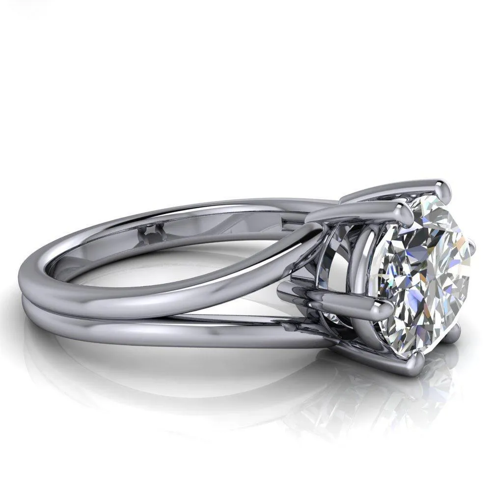 Knox Oval Center Stone 6 Prong Shank Split Engagement Ring
