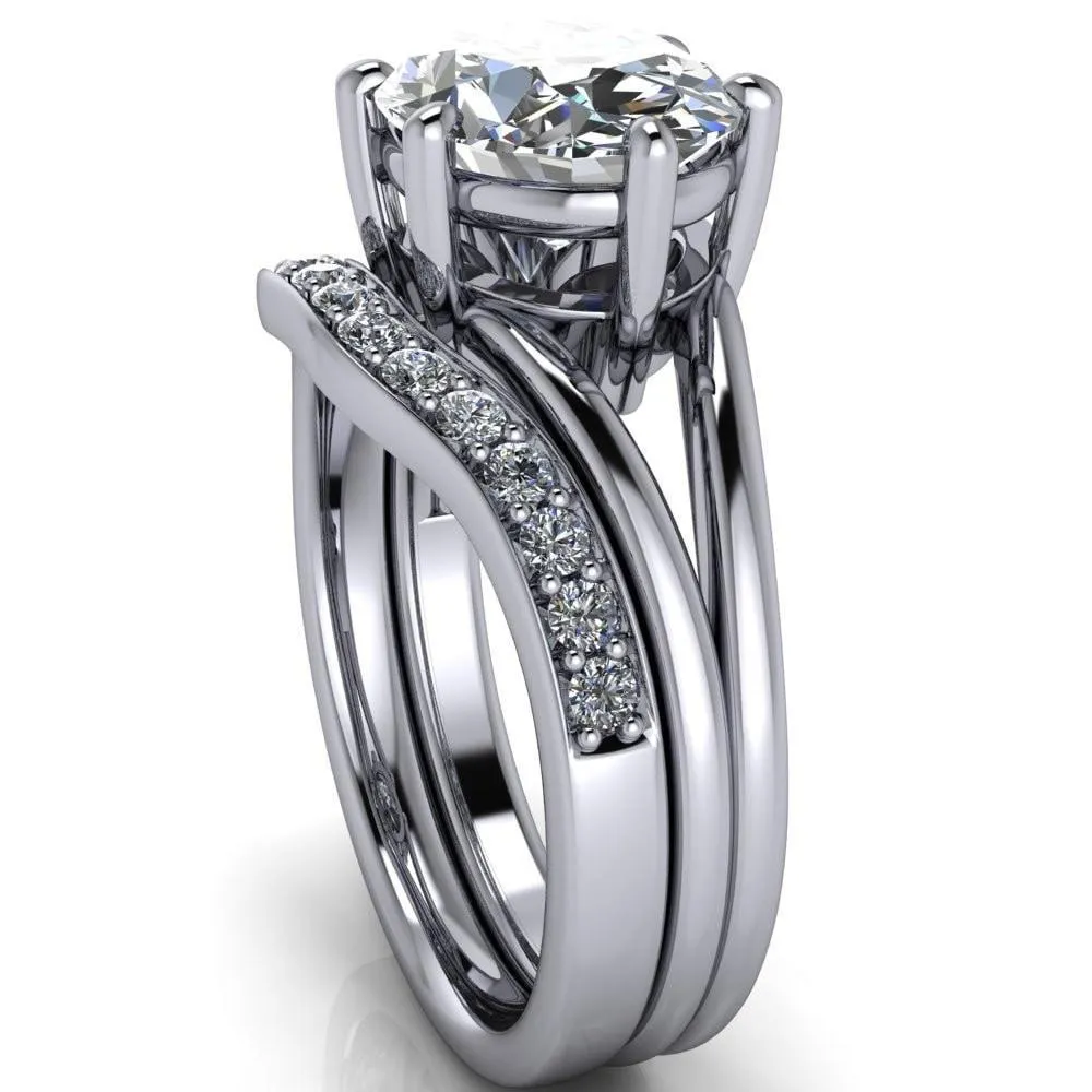 Knox Oval Center Stone 6 Prong Shank Split Engagement Ring