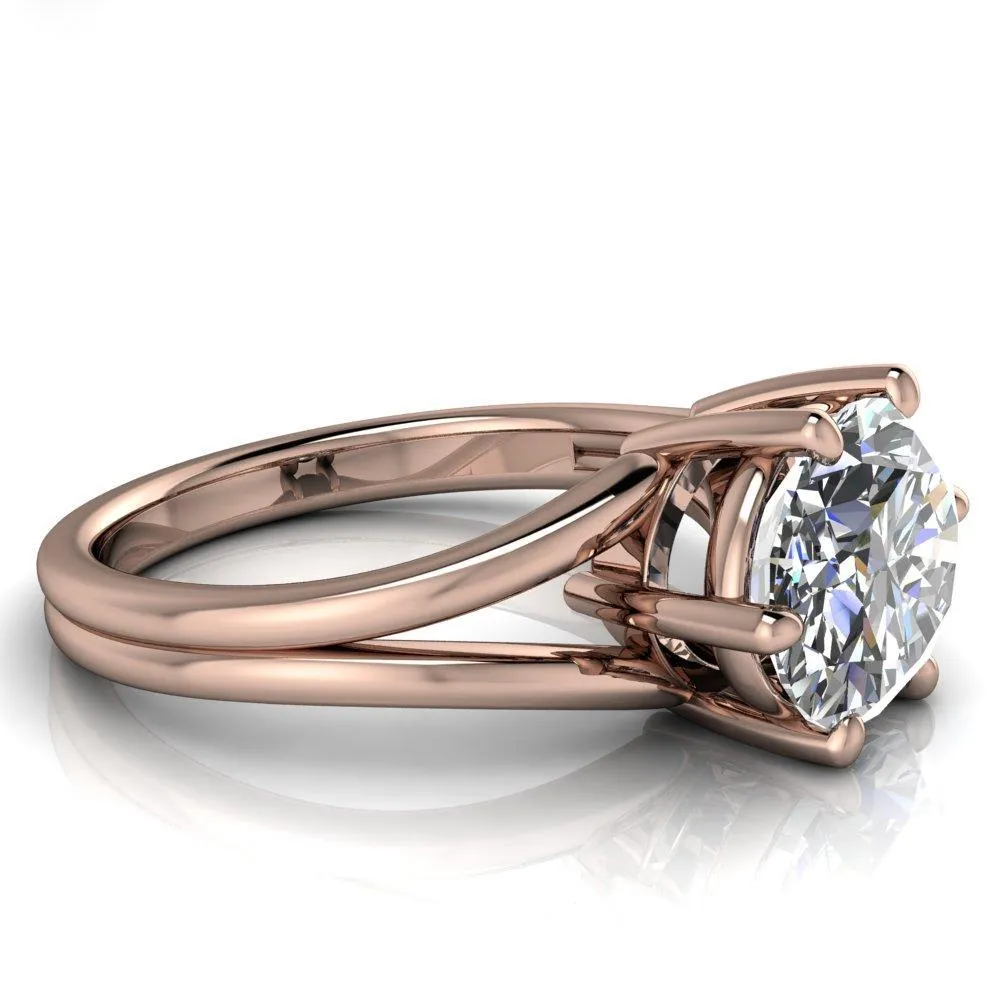 Knox Oval Center Stone 6 Prong Shank Split Engagement Ring
