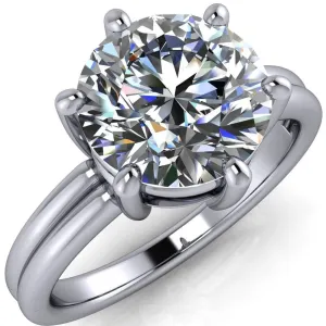 Knox Round Center Stone 6 Prong Shank Split Engagement Ring
