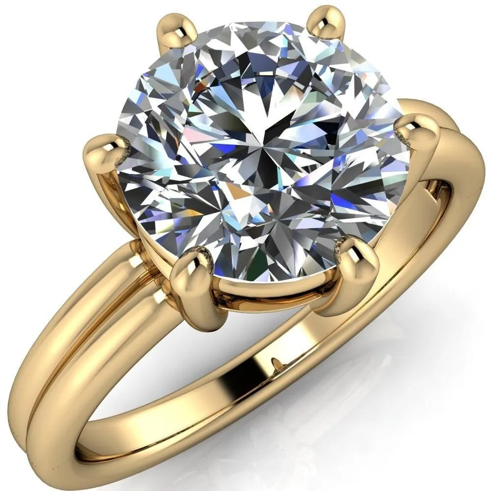 Knox Round Center Stone 6 Prong Shank Split Engagement Ring