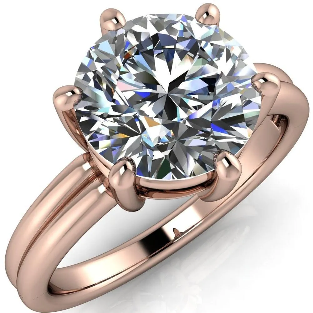 Knox Round Center Stone 6 Prong Shank Split Engagement Ring