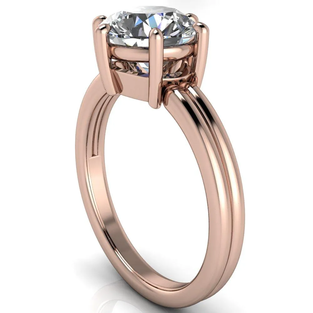 Knox Round Center Stone 6 Prong Shank Split Engagement Ring
