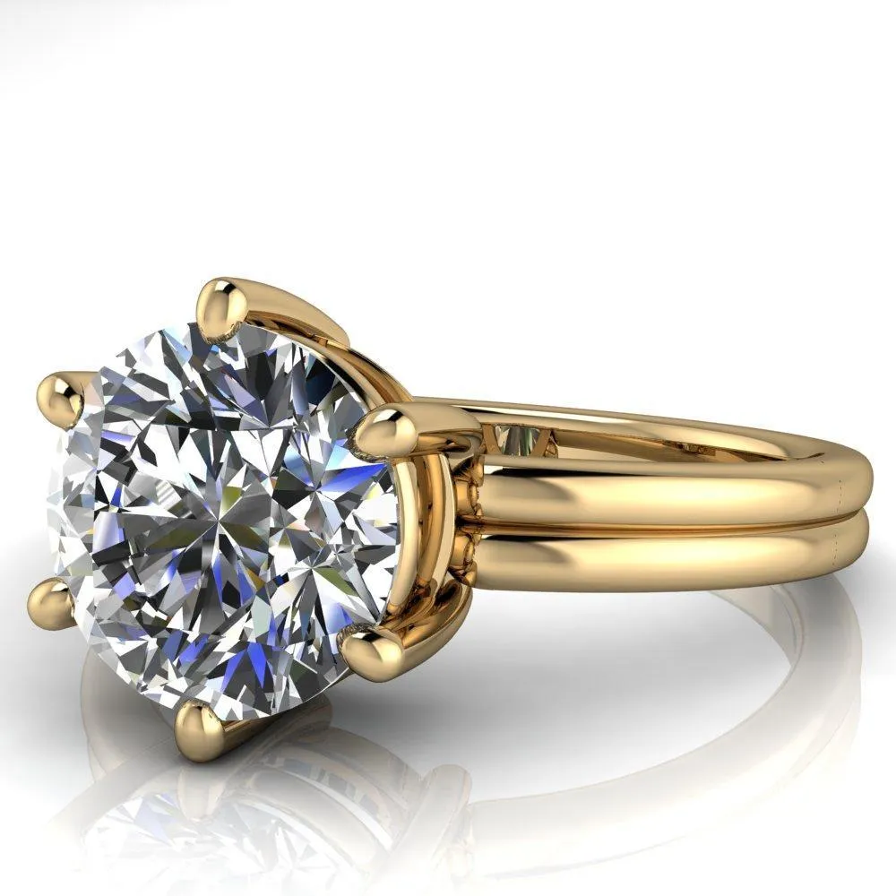 Knox Round Center Stone 6 Prong Shank Split Engagement Ring
