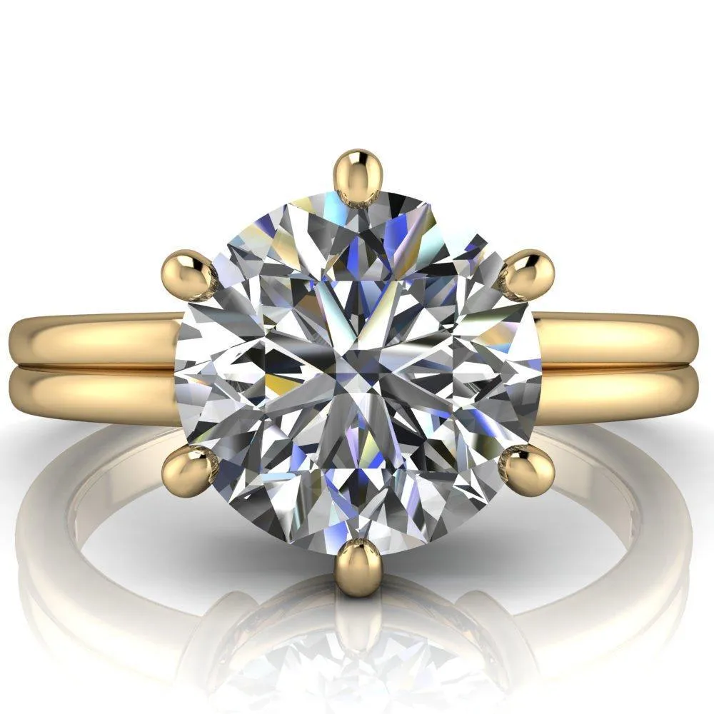 Knox Round Center Stone 6 Prong Shank Split Engagement Ring