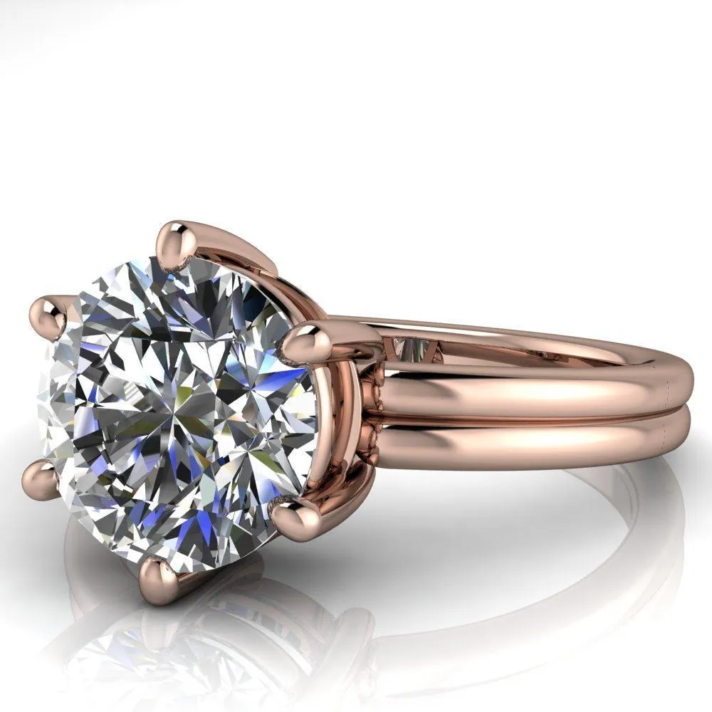Knox Round Center Stone 6 Prong Shank Split Engagement Ring