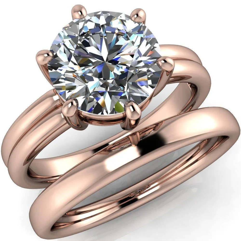 Knox Round Center Stone 6 Prong Shank Split Engagement Ring