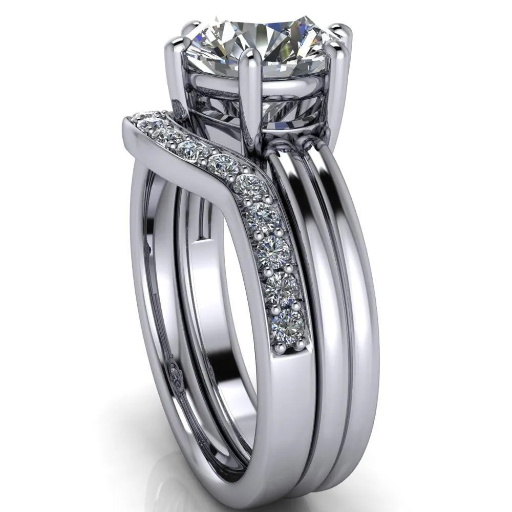 Knox Round Center Stone 6 Prong Shank Split Engagement Ring
