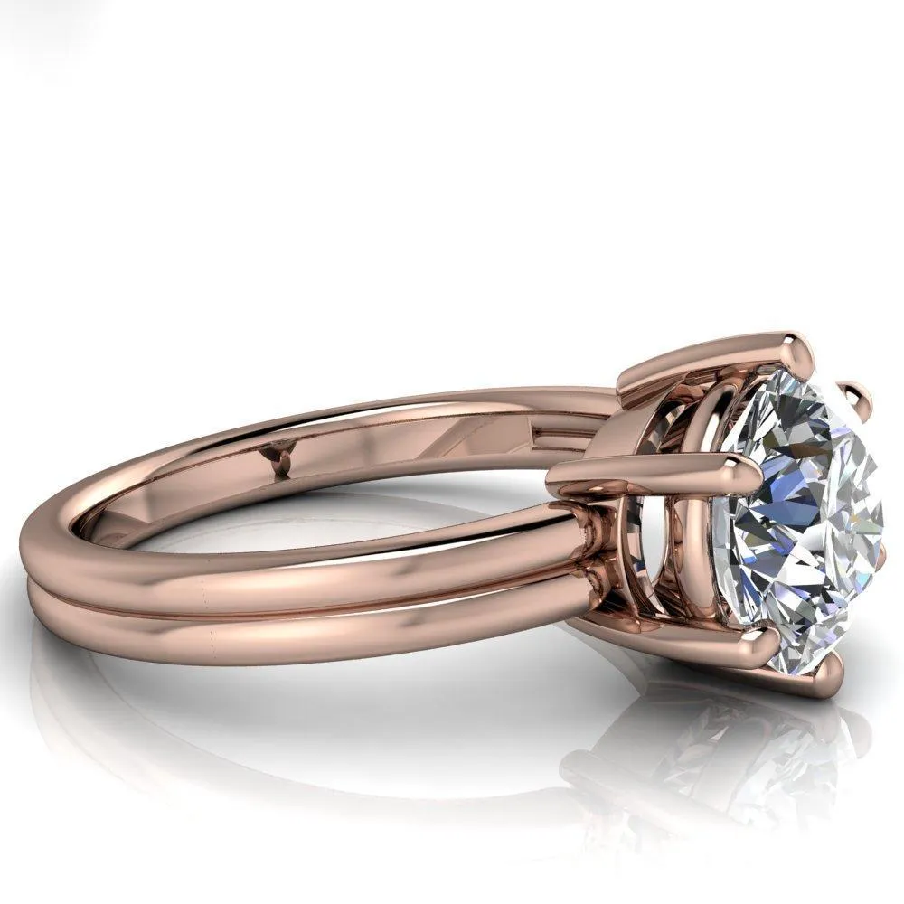 Knox Round Center Stone 6 Prong Shank Split Engagement Ring