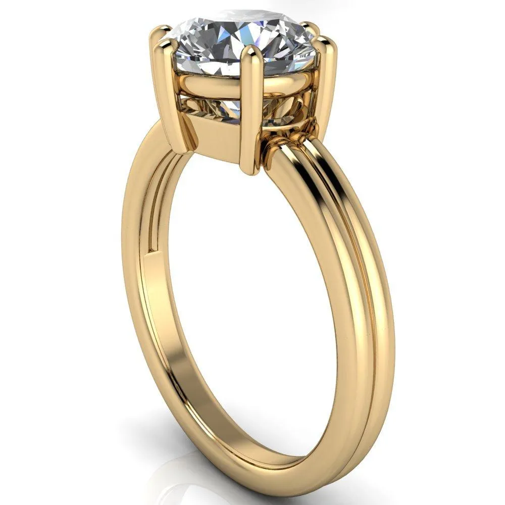 Knox Round Center Stone 6 Prong Shank Split Engagement Ring