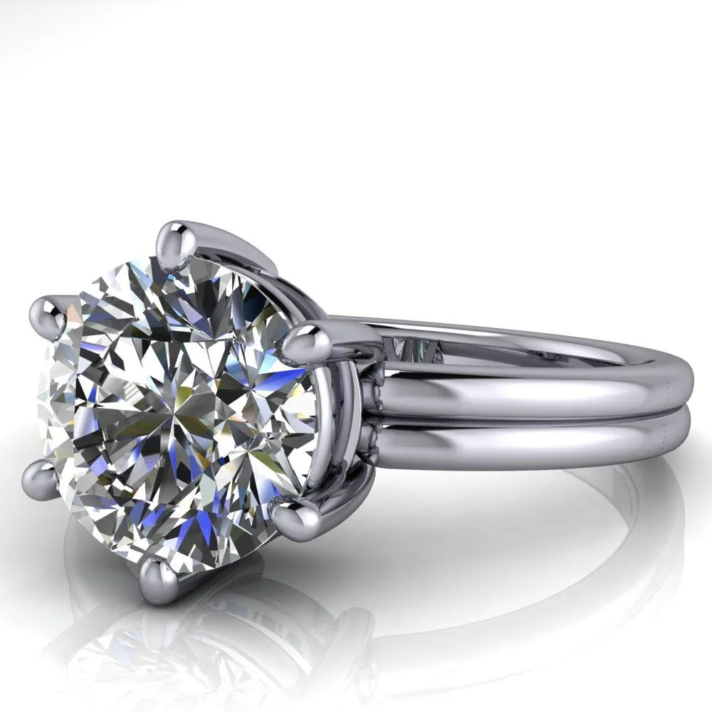 Knox Round Center Stone 6 Prong Shank Split Engagement Ring