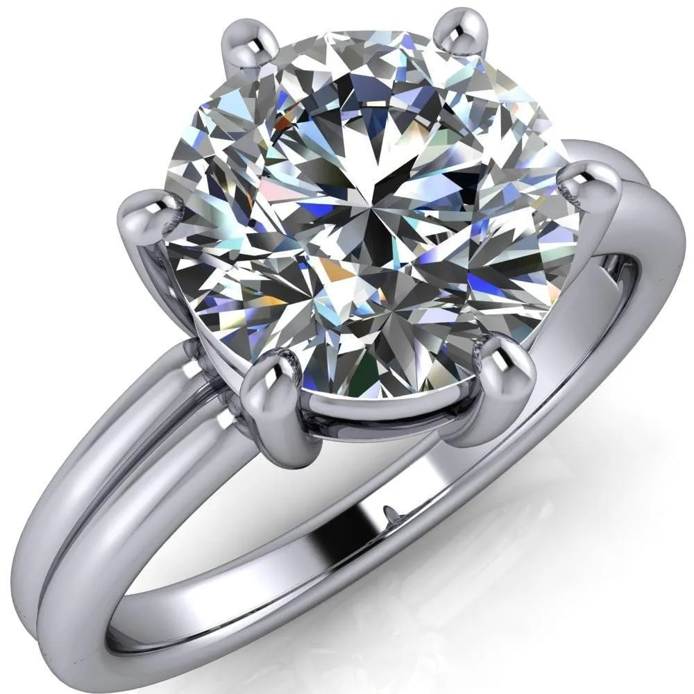 Knox Round Center Stone 6 Prong Shank Split Engagement Ring