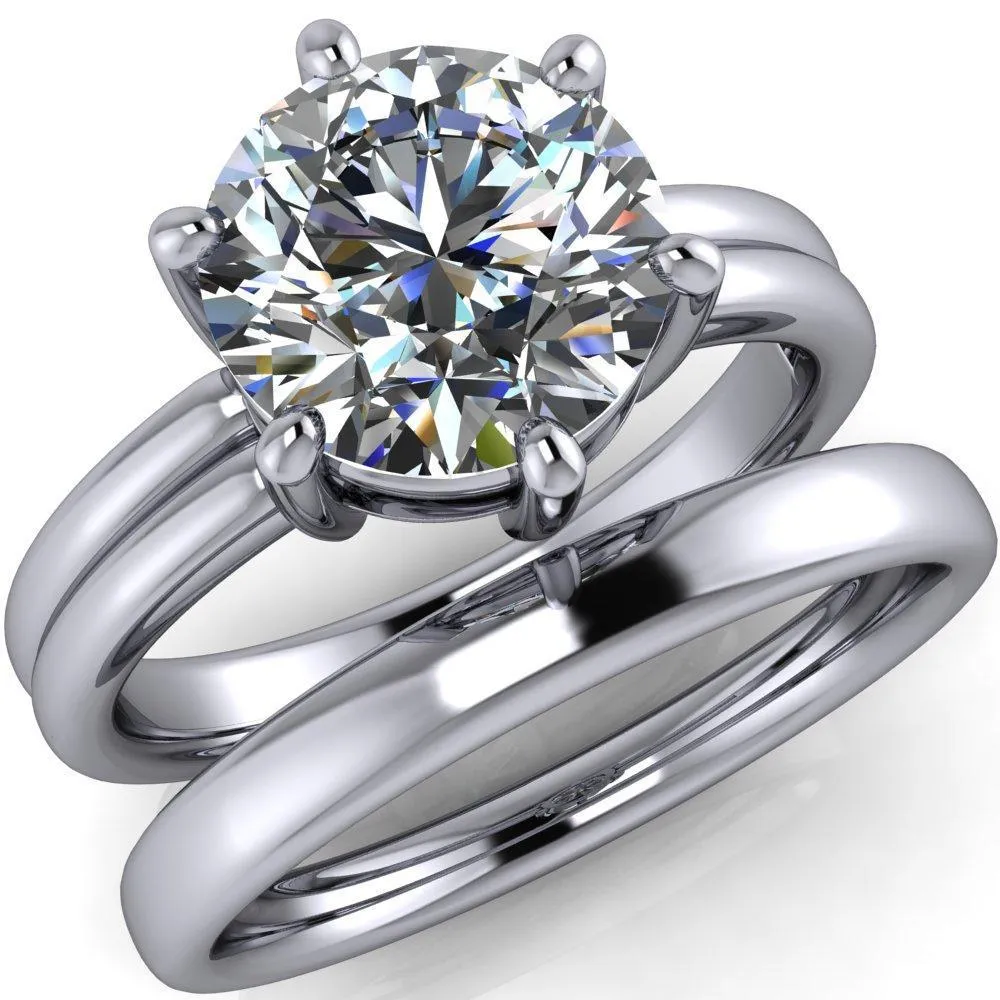 Knox Round Center Stone 6 Prong Shank Split Engagement Ring