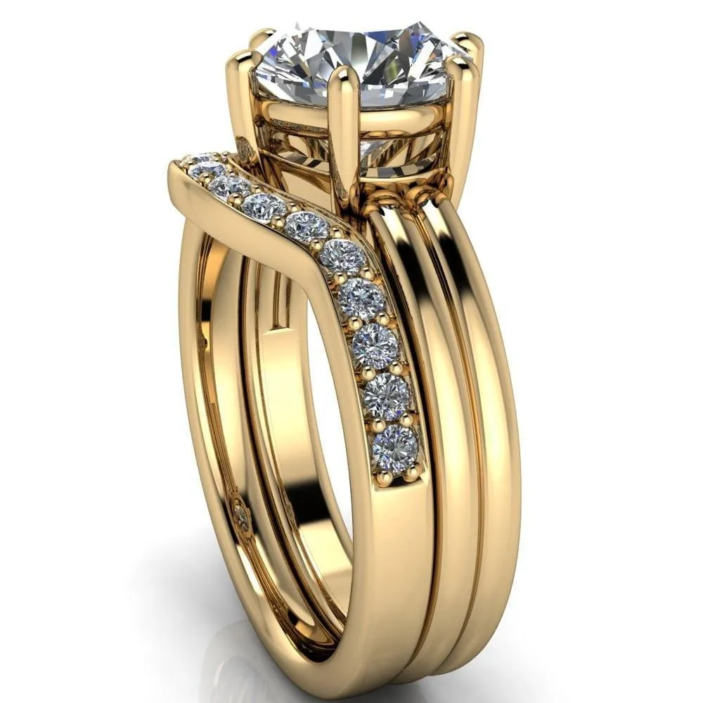 Knox Round Center Stone 6 Prong Shank Split Engagement Ring