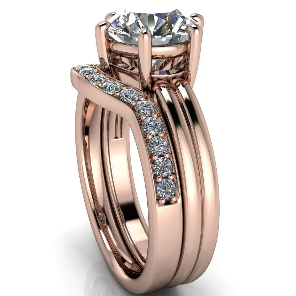 Knox Round Center Stone 6 Prong Shank Split Engagement Ring