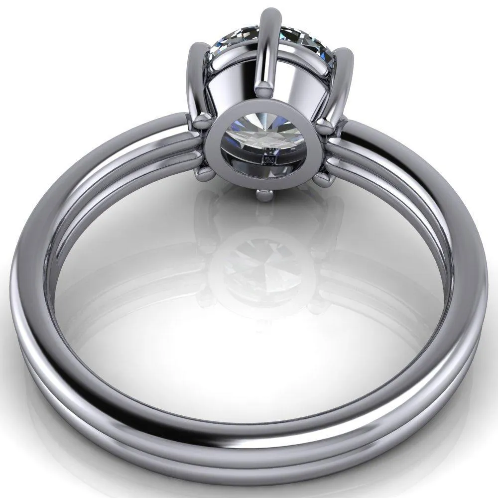 Knox Round Center Stone 6 Prong Shank Split Engagement Ring