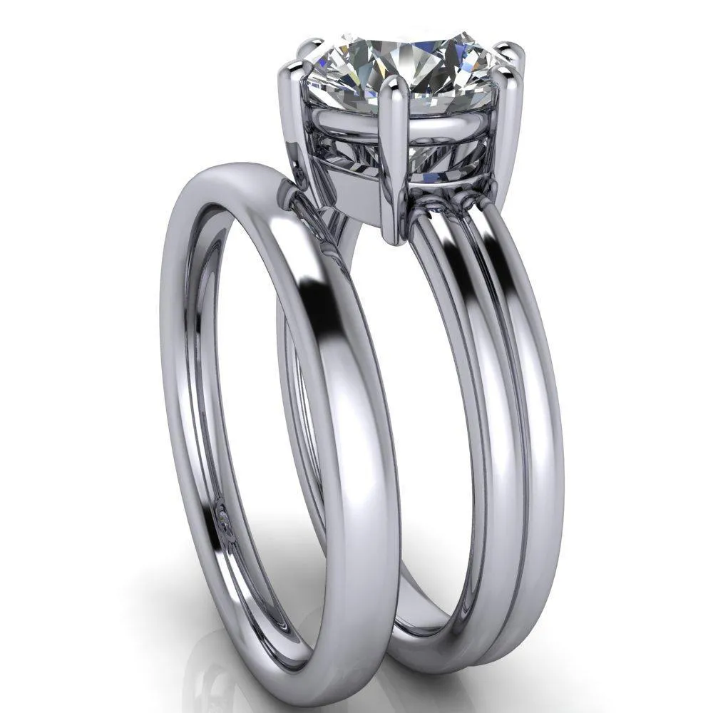 Knox Round Center Stone 6 Prong Shank Split Engagement Ring