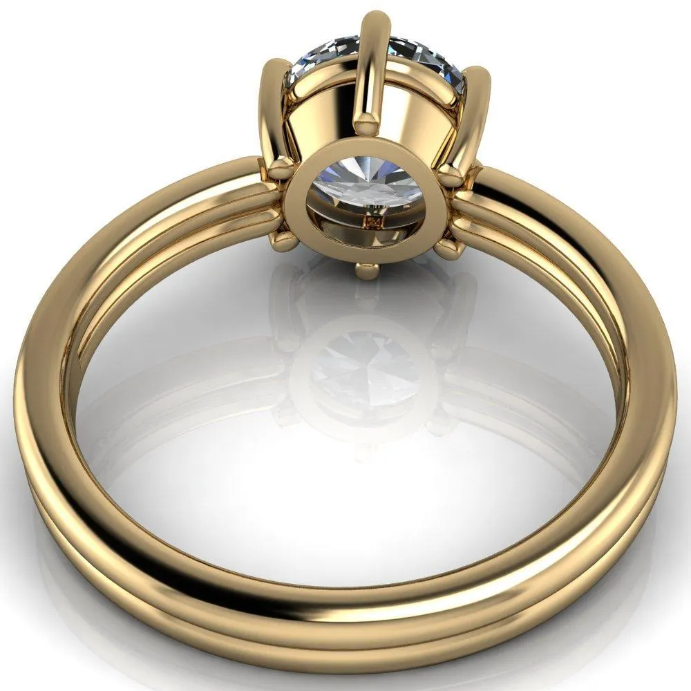 Knox Round Center Stone 6 Prong Shank Split Engagement Ring