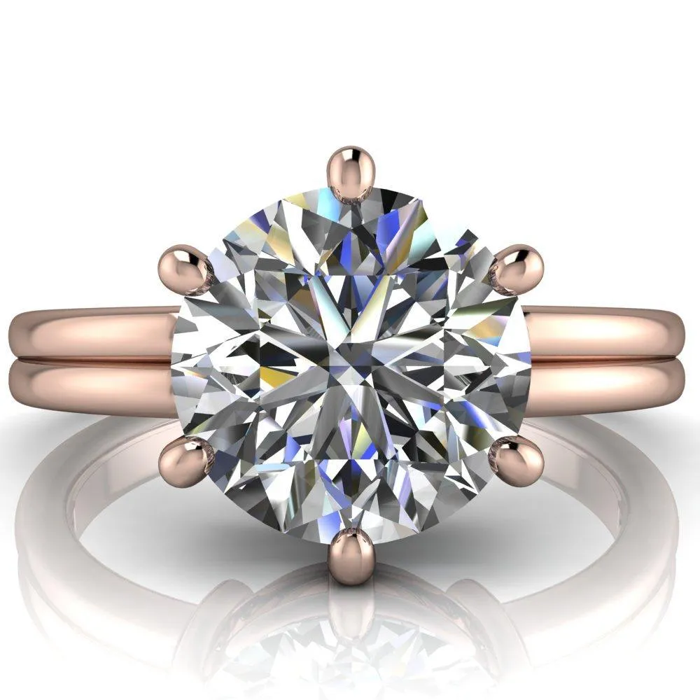 Knox Round Center Stone 6 Prong Shank Split Engagement Ring