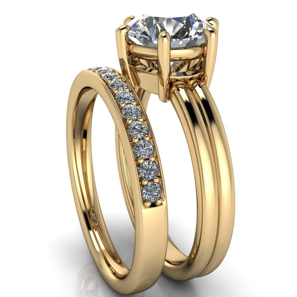 Knox Round Center Stone 6 Prong Shank Split Engagement Ring