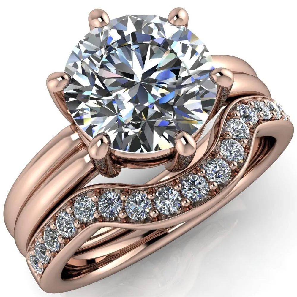 Knox Round Center Stone 6 Prong Shank Split Engagement Ring