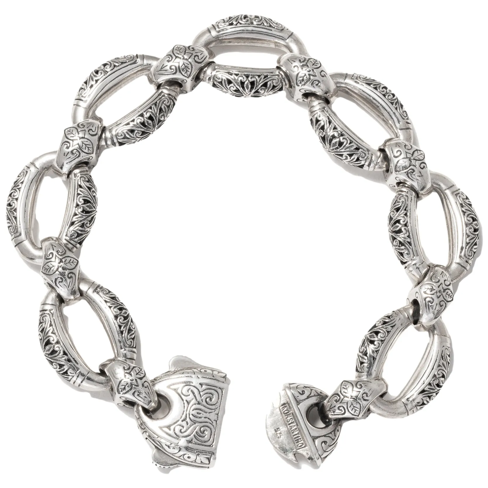 Konstantino Women's Oval Link Bracelet, Silver, 7.5"