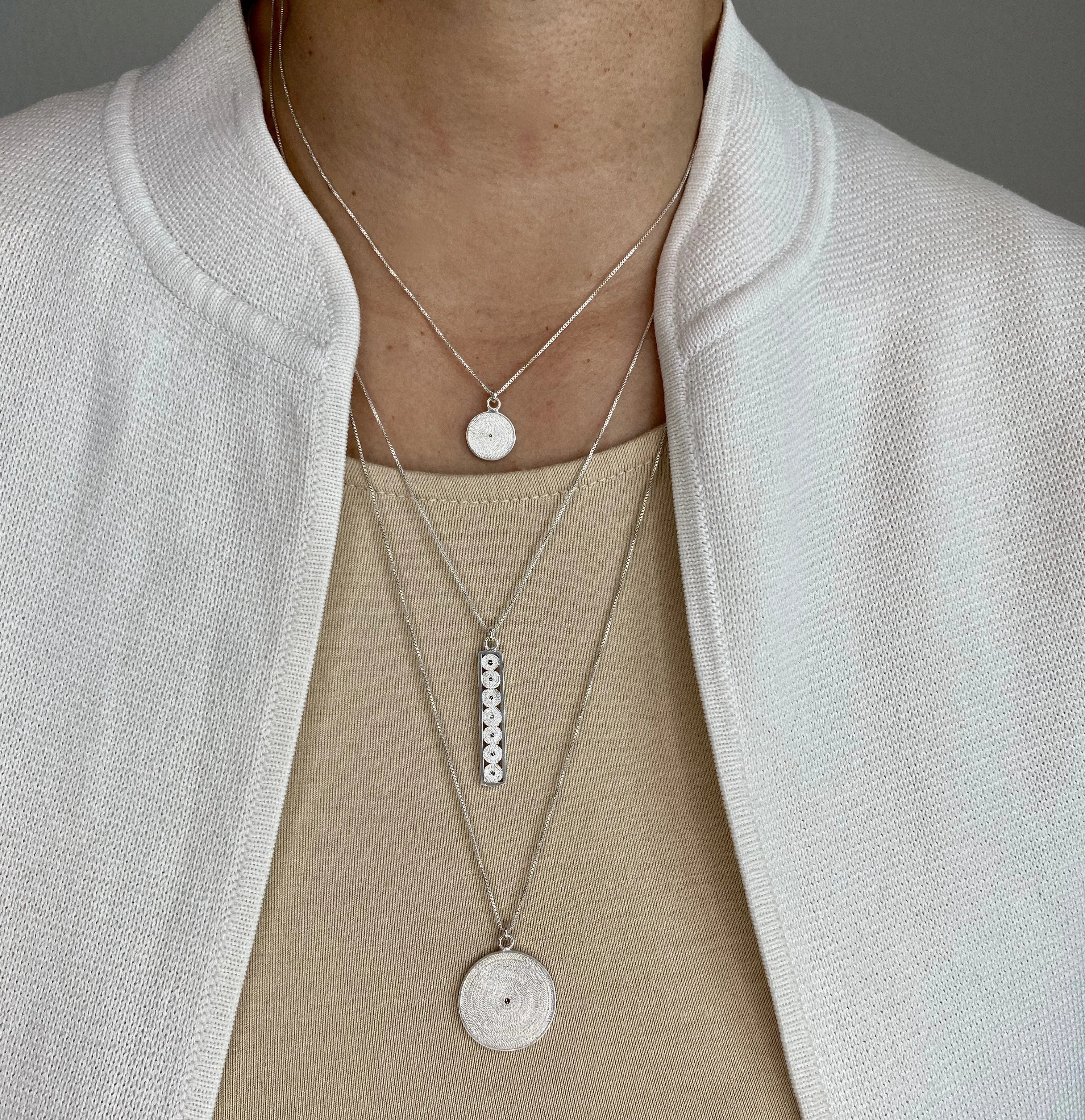 KRISTA SILVER SMALL PENDANT NECKLACE FILIGREE